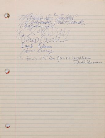 Lot #833 Beatles: Lennon and Harrison: Remarkable 1974 travelogue signed by Harrison, his entire touring band, and ?the invisible man, John Lennon? - Image 2