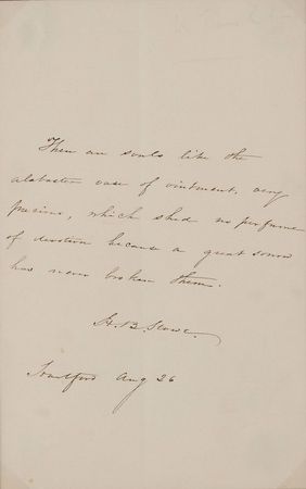 Lot #746 Harriet Beecher Stowe Signed Quote - Image 2