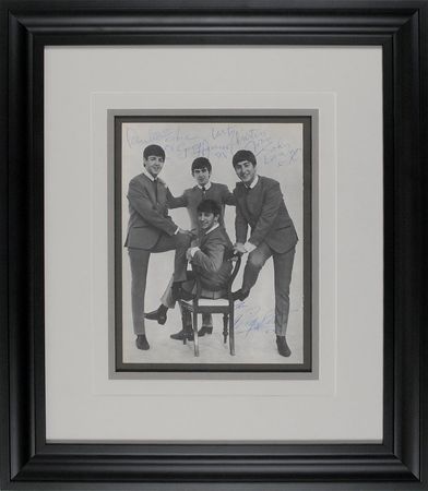 Lot #825 Beatles: Pristine 1963 Dezo Hoffman classic portrait signed backstage for a lucky contest winner - Image 1