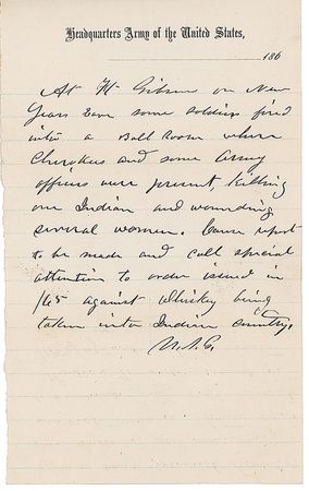 Lot #46 U. S. Grant: Ordering an investigation