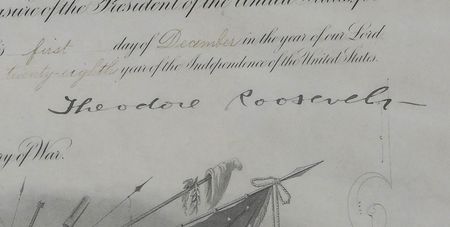 Lot #56 Theodore Roosevelt Signed Document - Image 2
