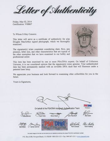 Lot #379 Douglas MacArthur Signed Photograph - Image 2