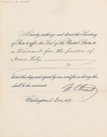 Lot #43 U. S. Grant Signed Document