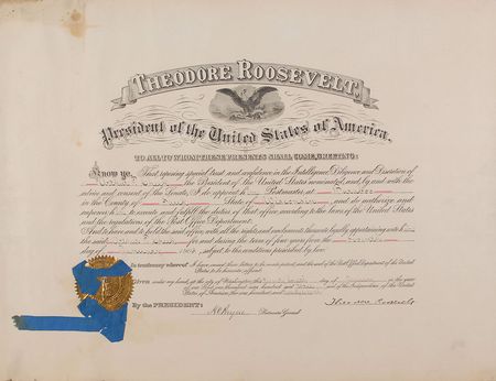 Lot #60 Theodore Roosevelt Signed Document - Image 1