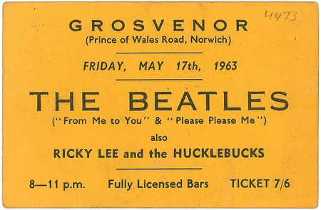 Lot #767 Beatles: Signed ticket from their only appearance at the Grosvenor in May of 1963 - Image 2