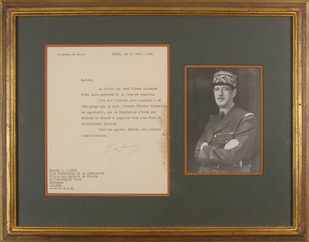 Lot #172 Charles de Gaulle Typed Letter Signed - Image 1