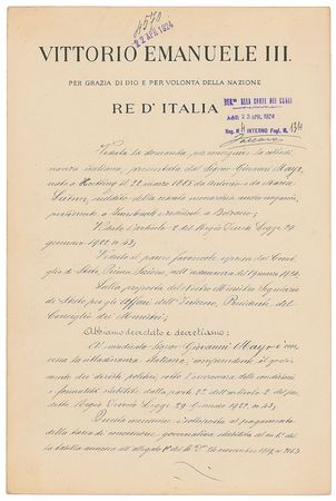 Lot #306 Benito Mussolini and Vittorio Emanuele III - Image 1