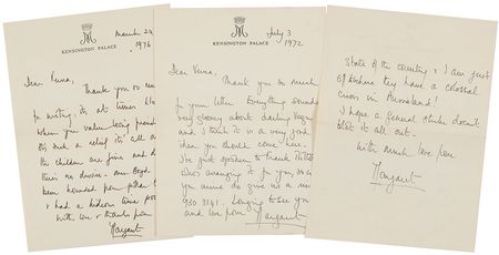 Lot #246 Princess Margaret Handwritten Letters Signed - Image 1