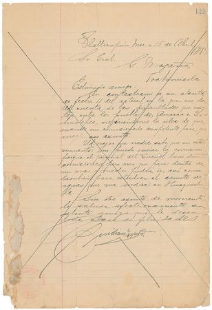 Lot #267 Emiliano Zapata: Rare letter from the Mexican revolutionary to his trusted general - Image 1