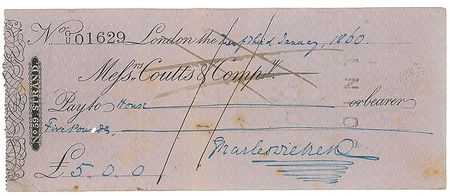 Lot #635. Charles Dickens Check