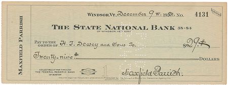 Lot #527 Artists: Nast and Parrish Checks - Image 1