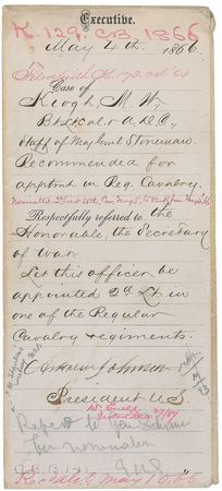 Lot #42 Andrew Johnson Endorsement