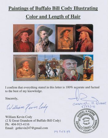 Lot #165 William F. ‘Buffalo Bill’ Cody: A lock of Buffalo Bill’s blonde hair, inherited by a direct descendant - Image 5