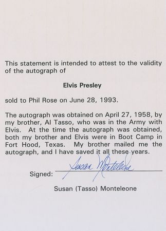 Lot #811 Elvis Presley: Boot camp signature of new recruit Elvis Presley - Image 2