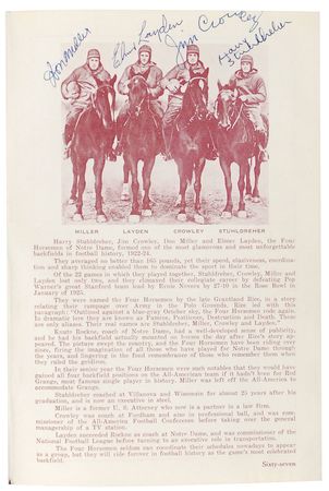 Lot #1097 Four Horsemen: Outstanding image of Notre Dame’s renowned ‘Four Horsemen’ - Image 2