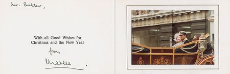 Lot #316 Prince Charles Christmas Card - Image 1