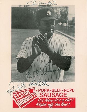 Lot #1176 NY Yankees Signed Photograph and Program - Image 1