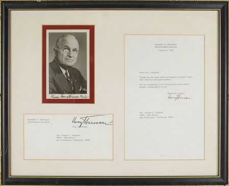 Lot #117 Harry S. Truman Signed Photograph and Letter - Image 1