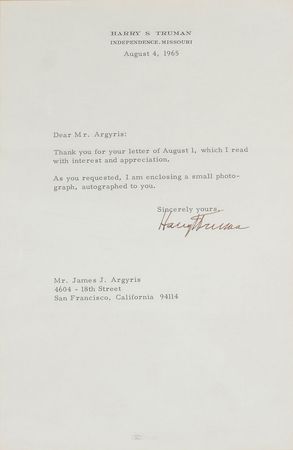 Lot #117 Harry S. Truman Signed Photograph and Letter - Image 3