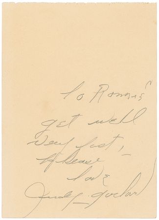 Lot #1039 Judy Garland Signed Note - Image 1