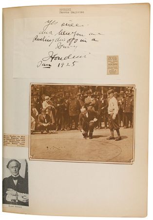 Lot #943 Autograph Album: Extraordinary 1920s scrapbook with over 300 entertainers, including Houdini and the Marx Brothers - Image 2
