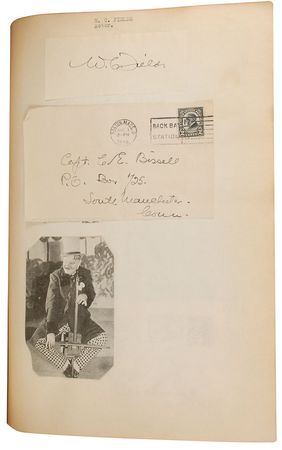 Lot #943 Autograph Album: Extraordinary 1920s scrapbook with over 300 entertainers, including Houdini and the Marx Brothers - Image 5