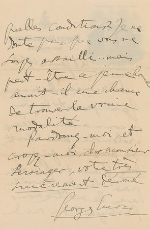 Lot #716 Georges Enesco Handwritten Letter Signed - Image 2