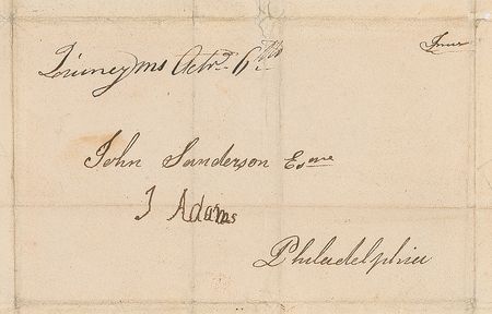 Lot #8 John Adams: Highly desirable franked panel
