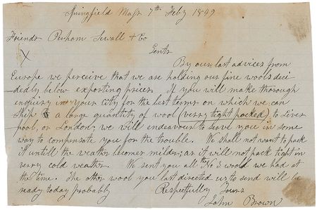 Lot #155 John Brown: Rare letter from the bold abolitionist - Image 1