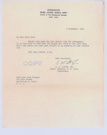 Lot #388 George S. Patton Envelope - Image 2