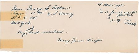 Lot #387 George S. Patton: Fantastic archive highlighted by seven war-dated letters, including those written on his birthday and two days before D-Day - Image 10