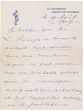 Lot #763 Eugene Ysaye Handwritten Letter Signed - Image 1