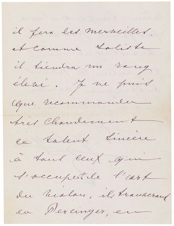 Lot #763 Eugene Ysaye Handwritten Letter Signed - Image 3