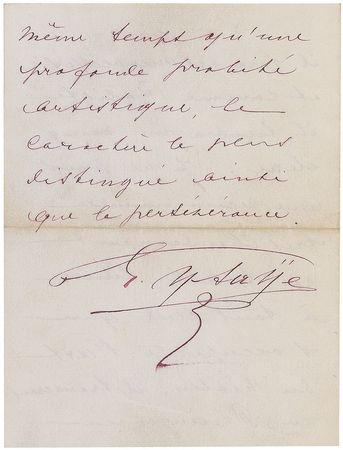 Lot #763 Eugene Ysaye Handwritten Letter Signed - Image 4