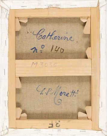 Lot #543 Lucien Moretti: Original and highly desirable twice-signed Moretti oil portrait - Image 2