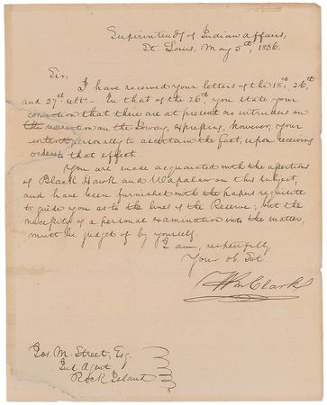 Lot #164 William Clark: The famed explorer, now Superintendent of Indian Affairs, sees “to the lines of the Reserve” - Image 1