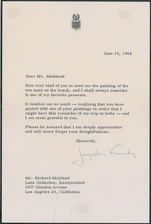 Lot #95 Jacqueline Kennedy Typed Letter Signed - Image 1