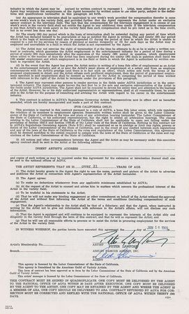 Lot #1056 Peter Lawford Signed Document - Image 2