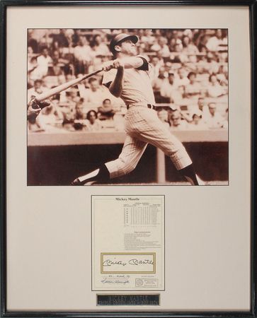 Lot #1164 Mickey Mantle Stat Sheet - Image 1