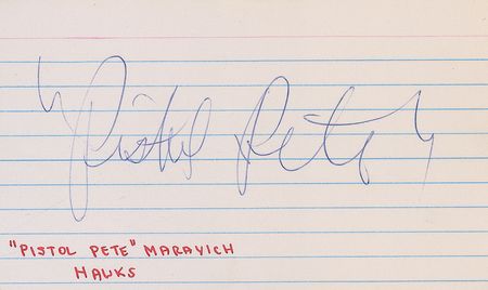 Lot #1168 ‘Pistol’ Pete Maravich Signature - Image 1