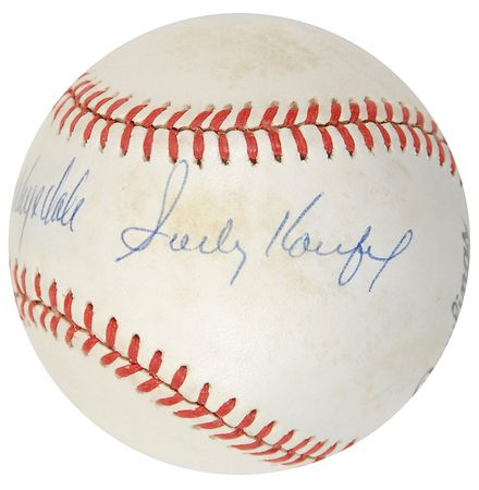 Lot #1157 Sandy Koufax and Don Drysdale Baseball - Image 1