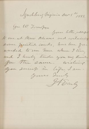 Lot #373 Jubal A. Early Handwritten Letter Signed - Image 2