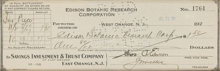 Lot #177 Thomas Edison Check - Image 2