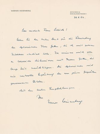 Lot #191 Werner Heisenberg: The quantum mechanics pioneer receives his predecessor’s book of aphorisms - Image 1