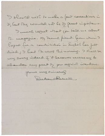 Lot #250 Bertrand Russell: Requesting a translation of Our Knowledge of the External World - Image 2