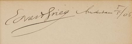 Lot #722 Edvard Grieg Signature - Image 2