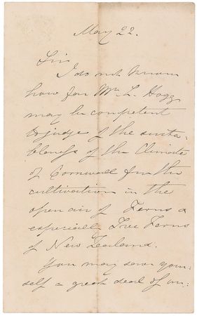 Lot #195 William J. Hooker Handwritten Letter Signed - Image 1