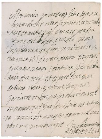 Lot #248 Queen Henrietta Marie of France Handwritten Letter Signed - Image 1