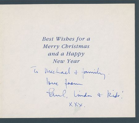 Lot #782 Beatles: Paul McCartney Christmas Card - Image 1