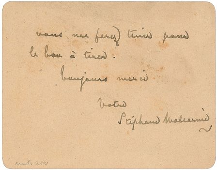 Lot #659 Stephane Mallarme Handwritten Letter Signed - Image 2